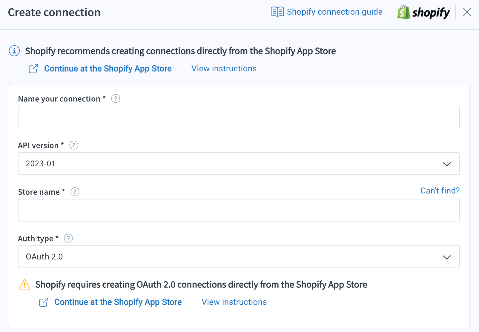 Set up an OAuth 2.0 connection to Shopify – Celigo Help Center
