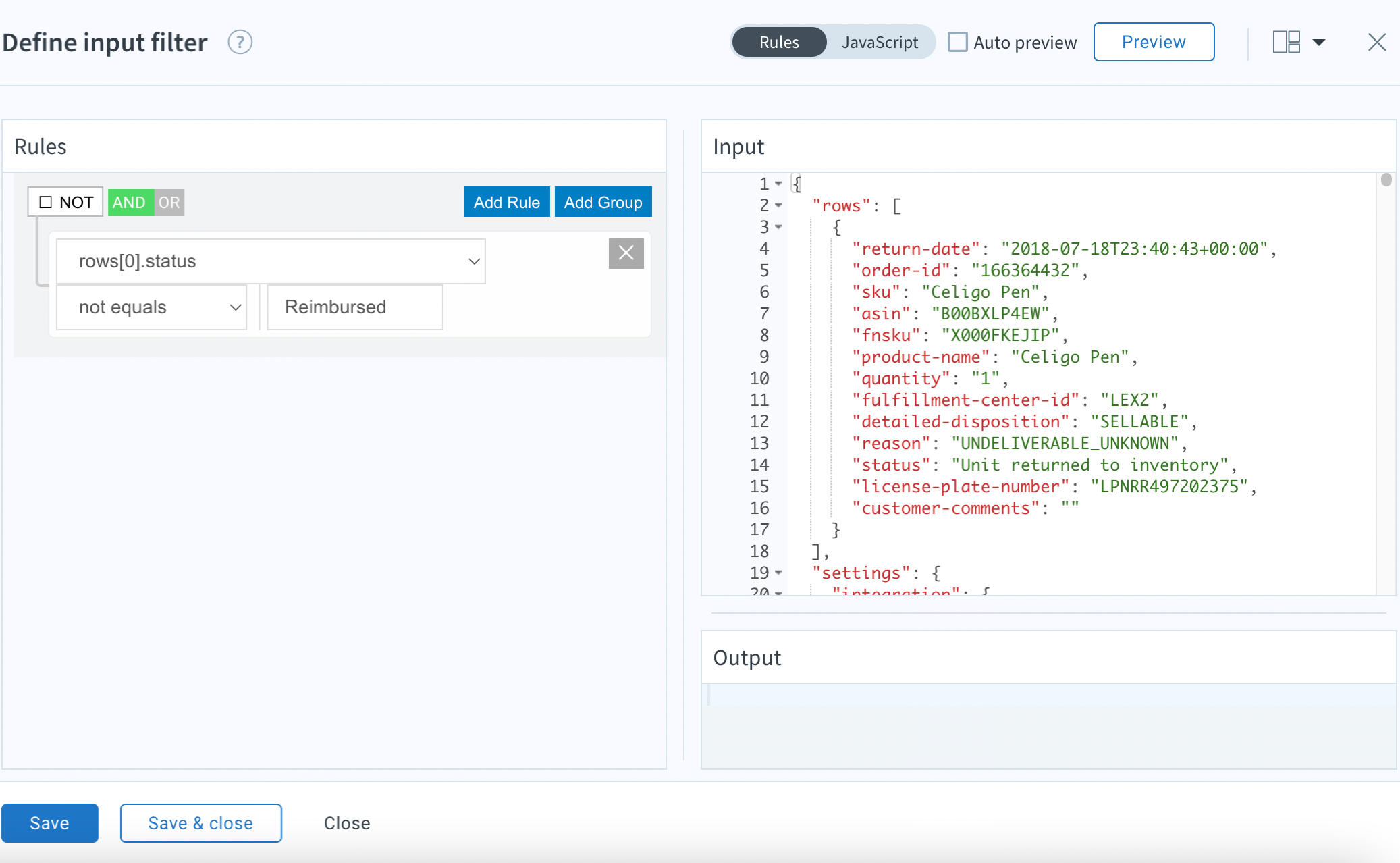 Input filter for Post return authorization lookup.png