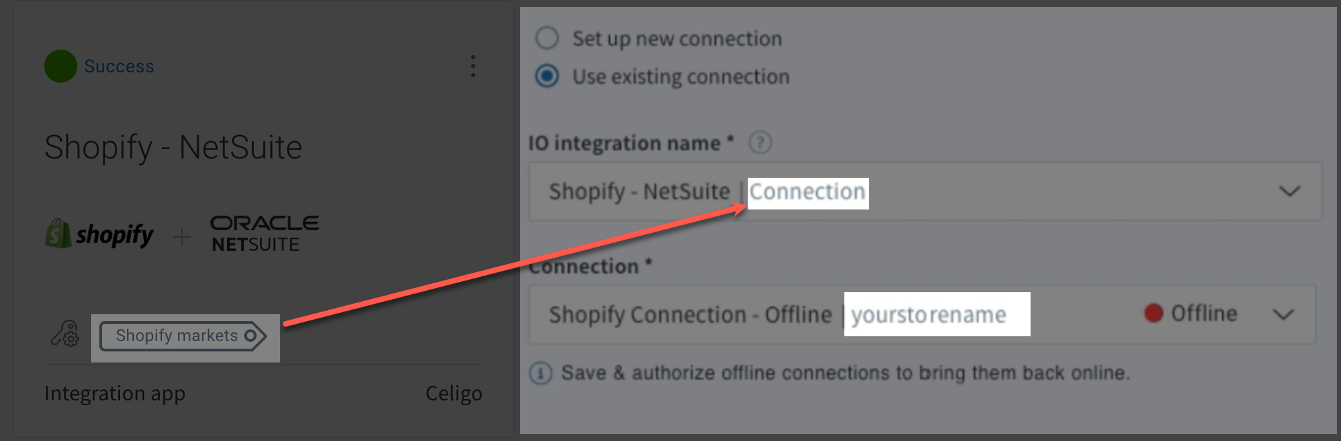 Create an additional Shopify connection for an installed integration ...