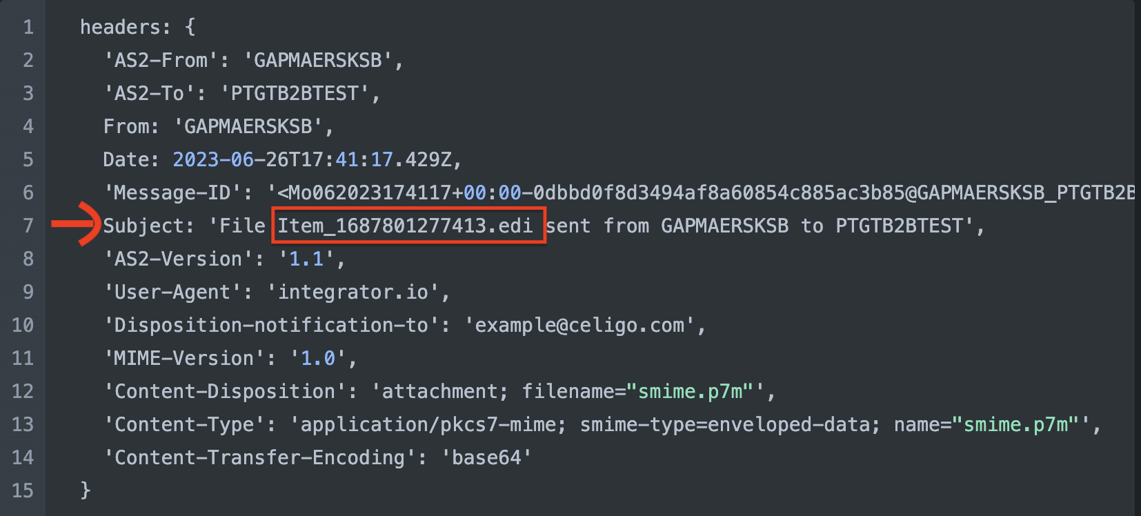 File name saved in AS2 header