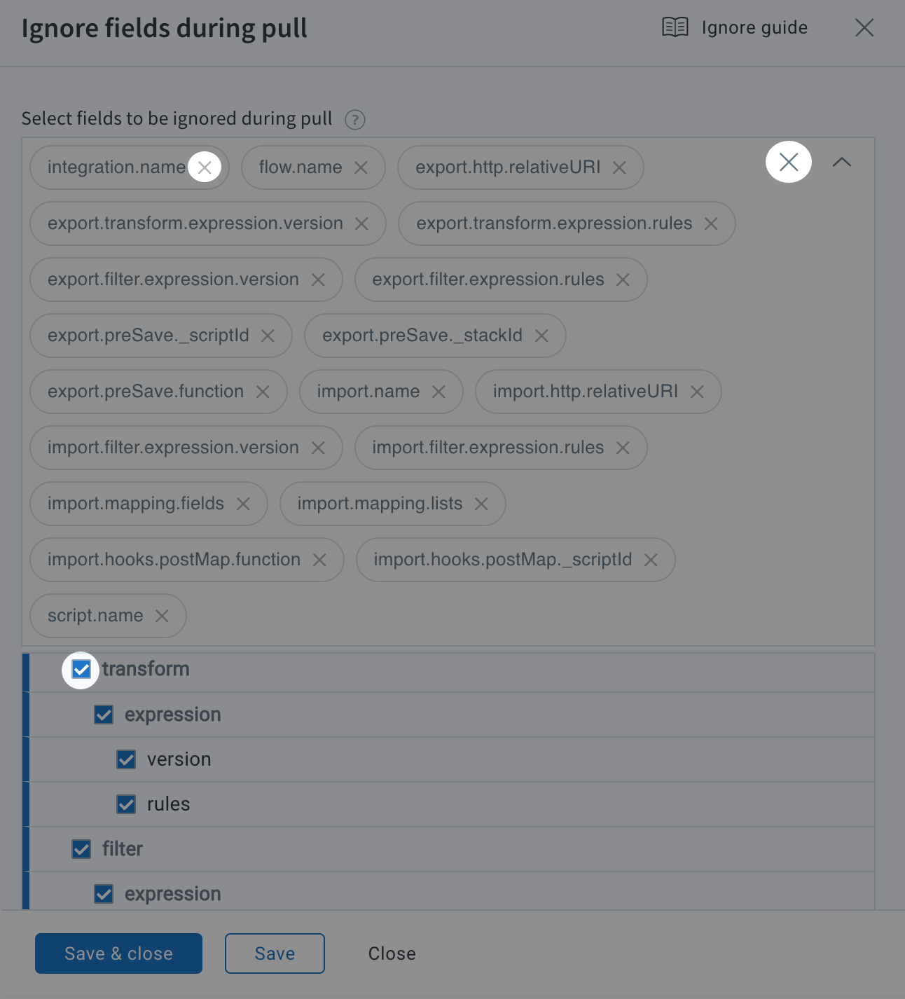 ignore_selected_fields_highlighted_x.png