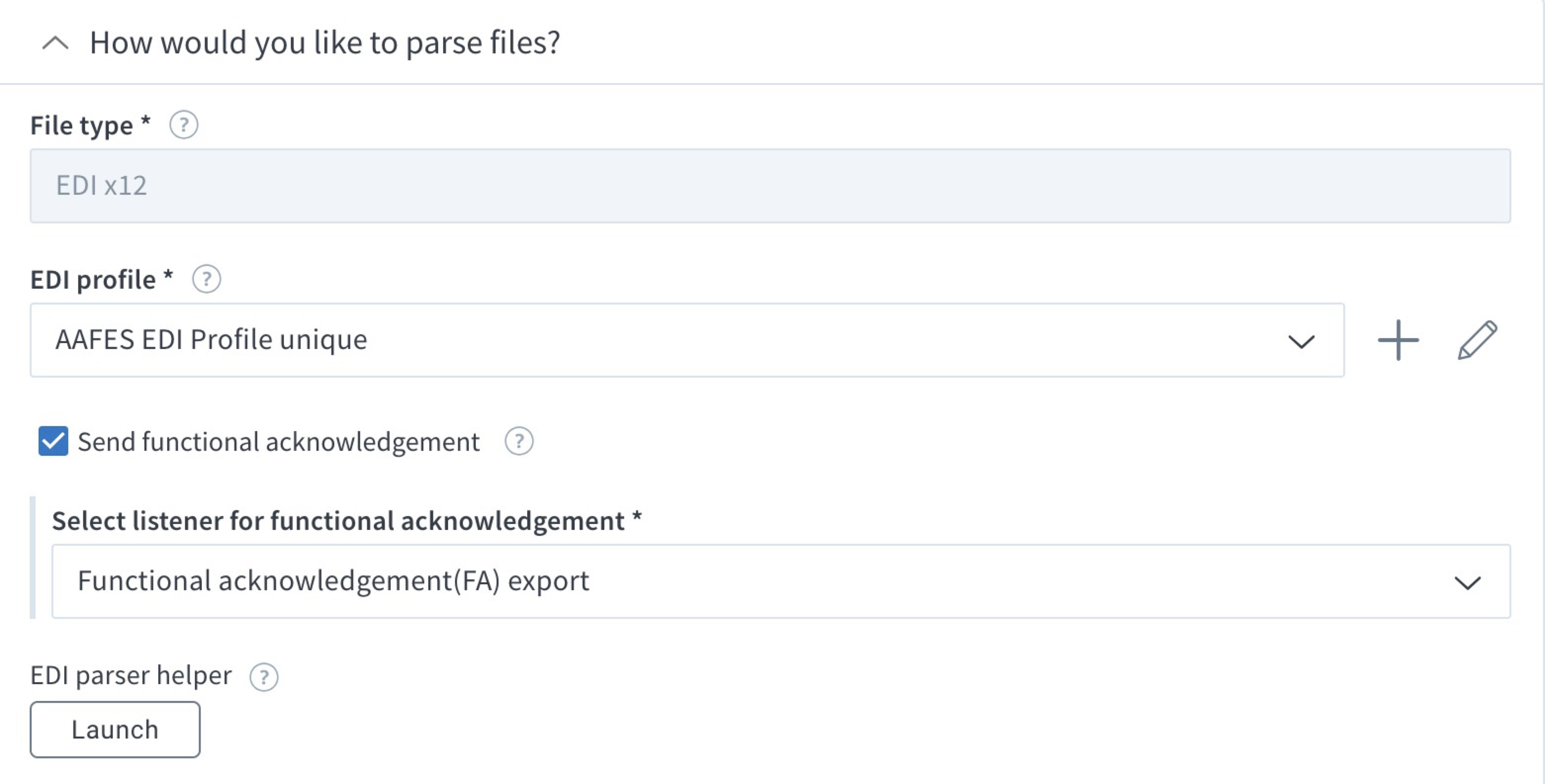 Generate functional acknowledgment for an EDI X12 transaction – Celigo Help  Center