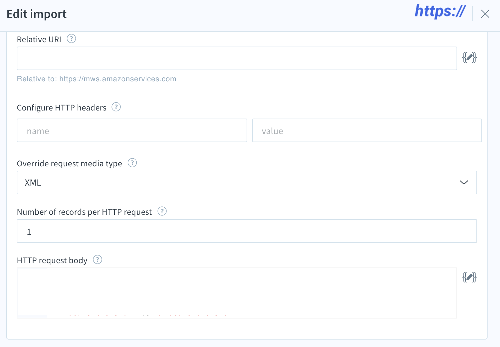 Build HTTP request body and Relative URI – Celigo Help Center
