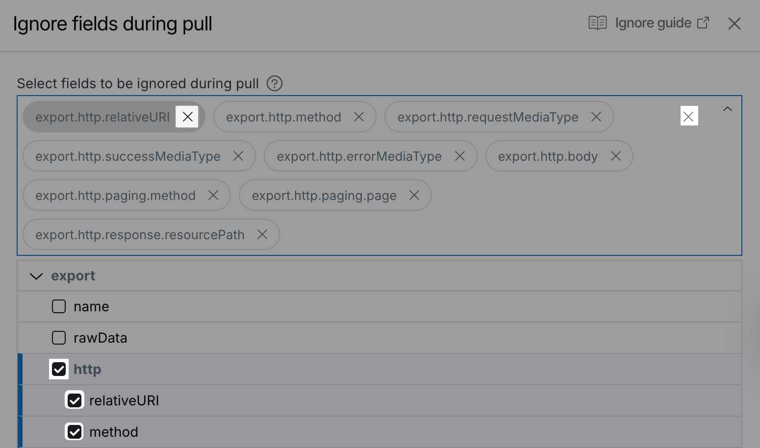 ignore_selected_fields_highlighted_x.png